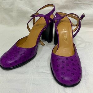 VINTAGE Y2K OSTRICH LEATHER HEELS
